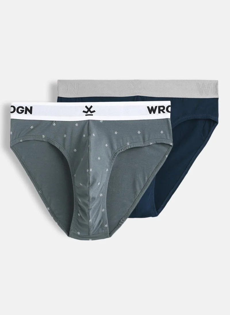 روجن Pure Cotton Solid & Print Pack of 2 Briefs